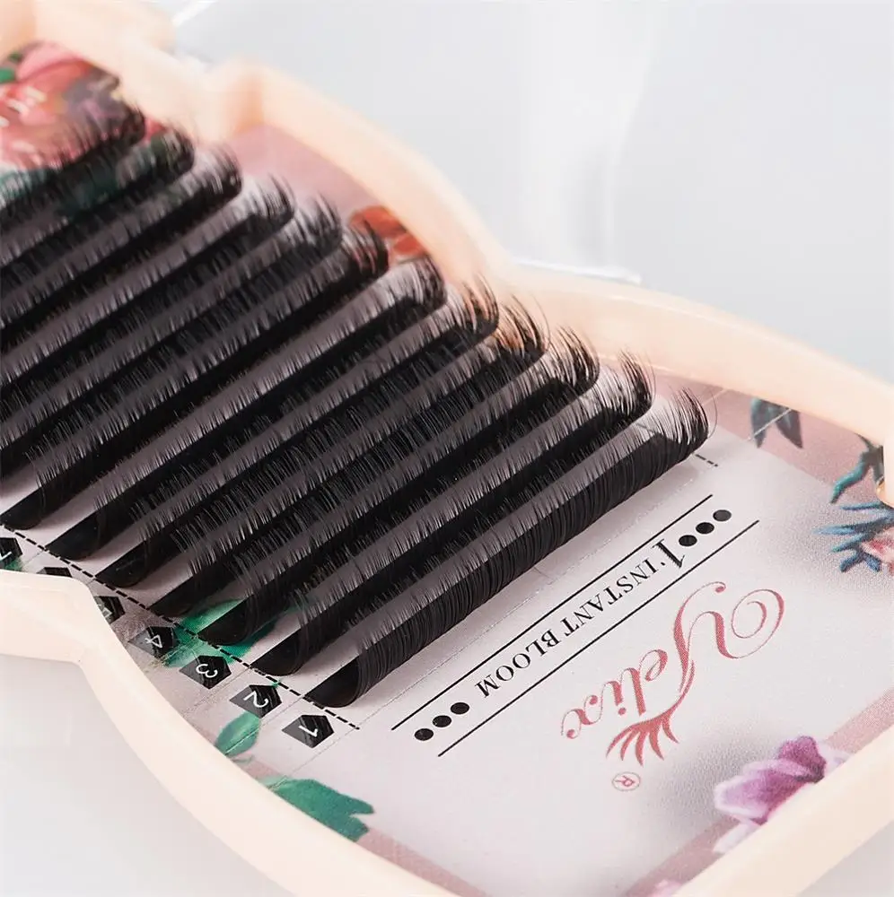 Yelix Profession Premium Pbt Fiber Handmade Lashes 3D .03/.05/.07 Volume Easy Auto Fan Lash Bloom Lashessh Extension