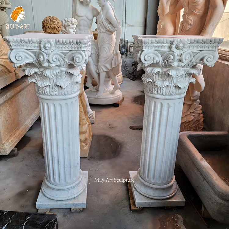 Customized Outdoor Natural Stone Marble Doorpost Gate Column Pillar