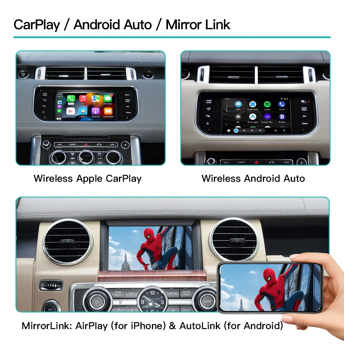 Autoabc Wireless Carplay Android auto For Land Rover Jaguar Discovery Evoque Range Rover Freelander XE XF XJL F-TYPE F-PACE