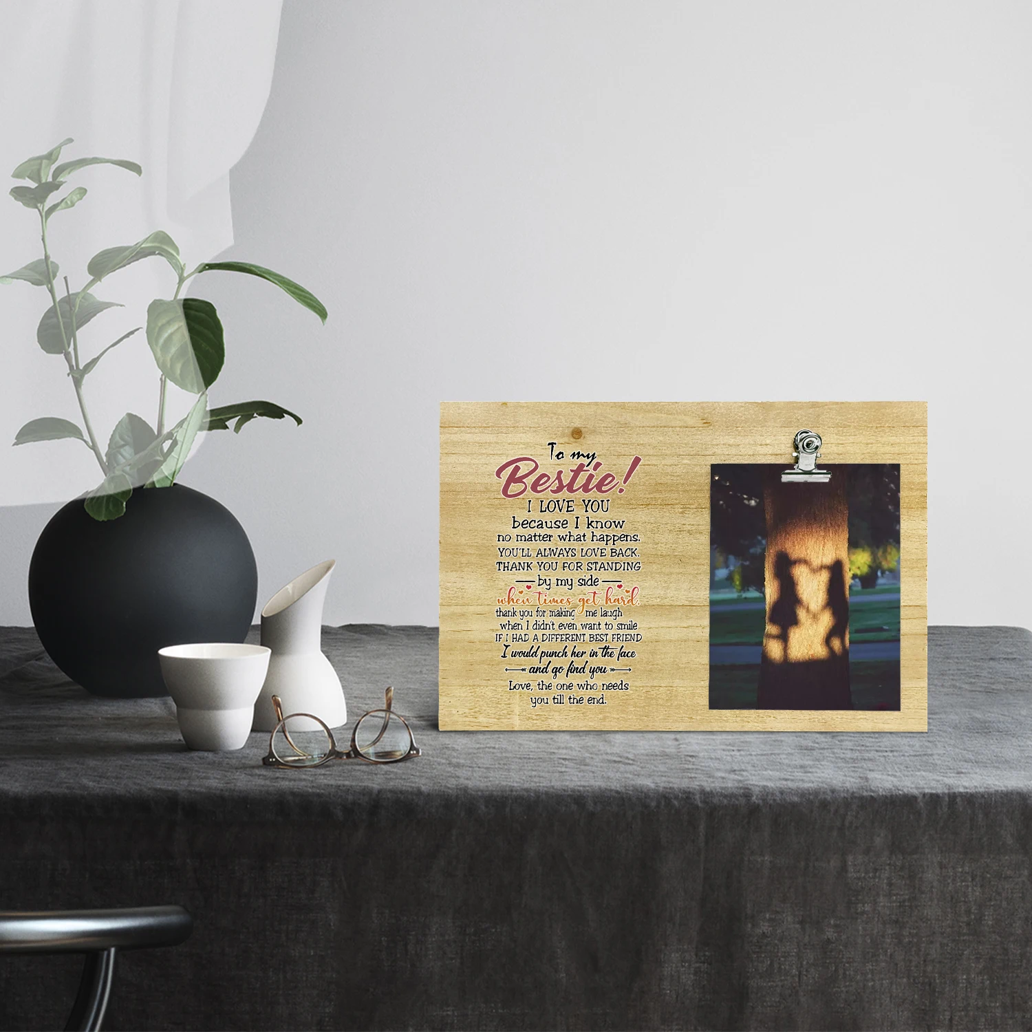 Custom Printed High Quality Wood Photo Clip Frame Home Decorative Picture Frame Personalized Photo Frame Table Decoration