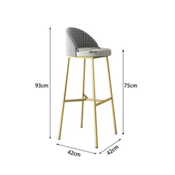 Solid wood high chair home light luxury solid wood bar stool solid wood high chair bar milk tea shop stool
