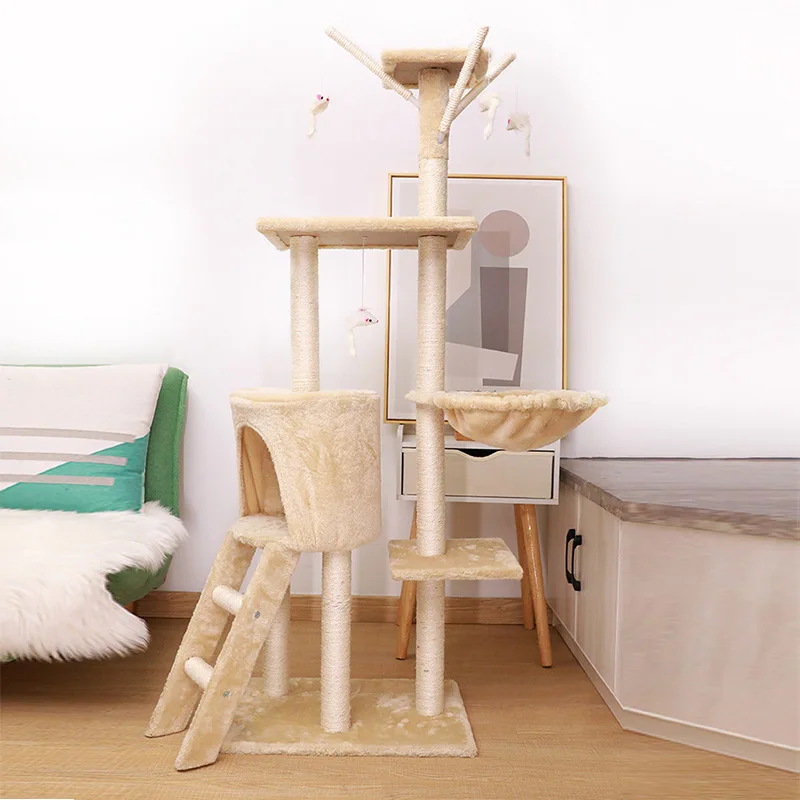 Cat Tree House Large Cat Tree Tower High Quality 5 Layers Scratch Sisal Rope Climbing Frame OEM/ODM