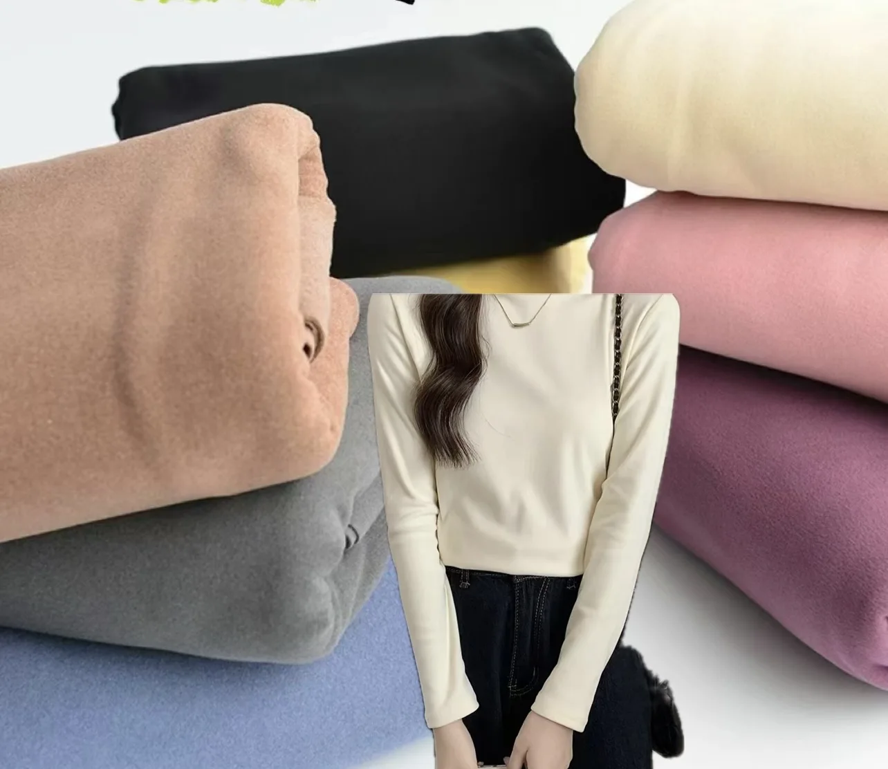 Cheap Stock Brush Fleece Polyester Spandex Microfiber Double Sides Soft Fleece Fabric Rolls For Underwear And Shirts