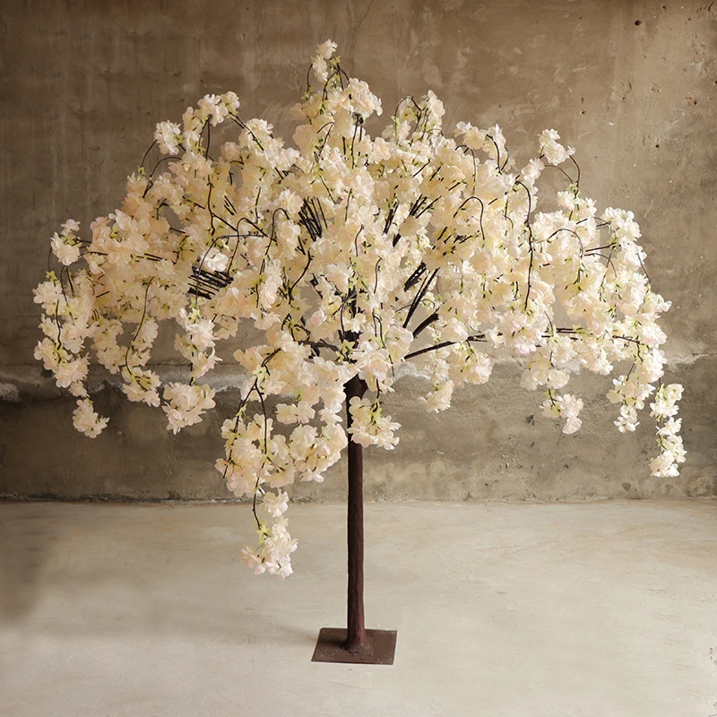 1.2 m drooping  artificial white cherry blossom tree for wedding  table centerpiece