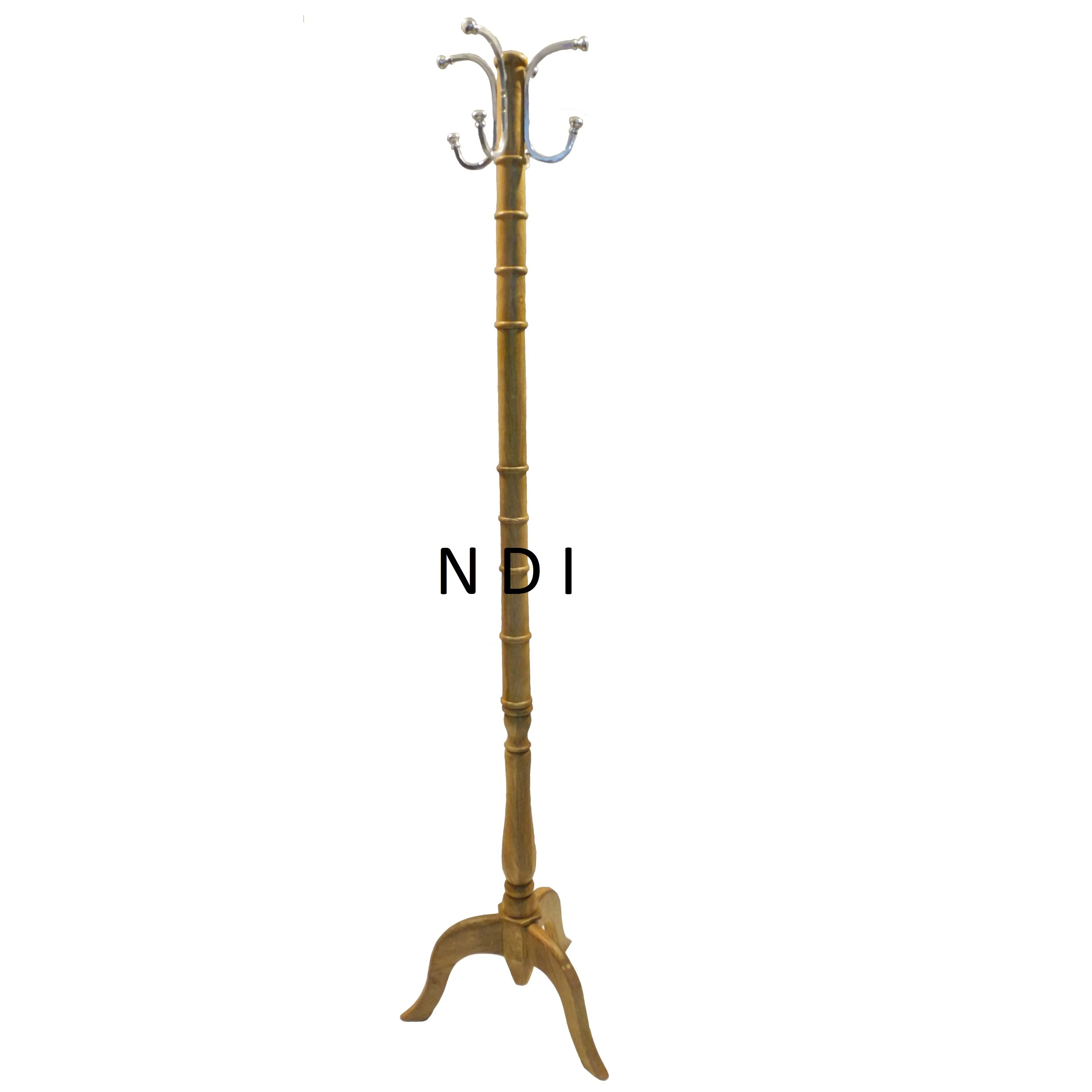 Tall Size Unique Design Custom Shape Decorative Clothes Hanger Stand Strong Quality Wooden Coat Hanging Stand