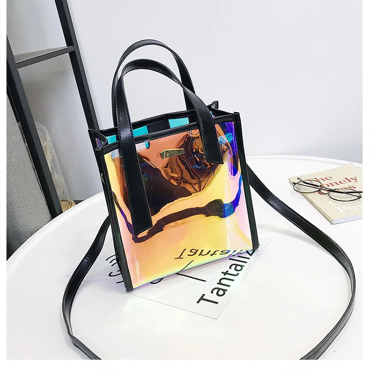 Лазерная Водонепроницаемая прозрачная Светоотражающая школьная сумка из ПВХ голографический рюкзак Прозрачные голографические женские рюкзаки