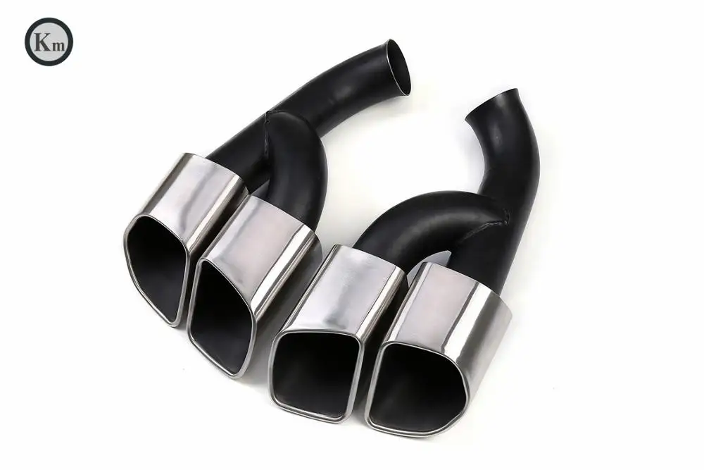 KM  for  Cayenne  Turbo style 958  2015-2017  exhaust tip exhaust pipes muffler tips tail pipe wire drawing