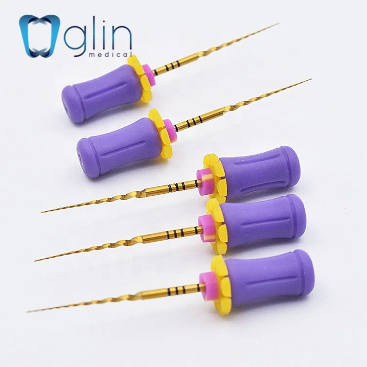 Блеск стоматологические супер золотые файлы для активации тепла Niti ручного использования 25 мм S1 Pro конические ручные Эндо