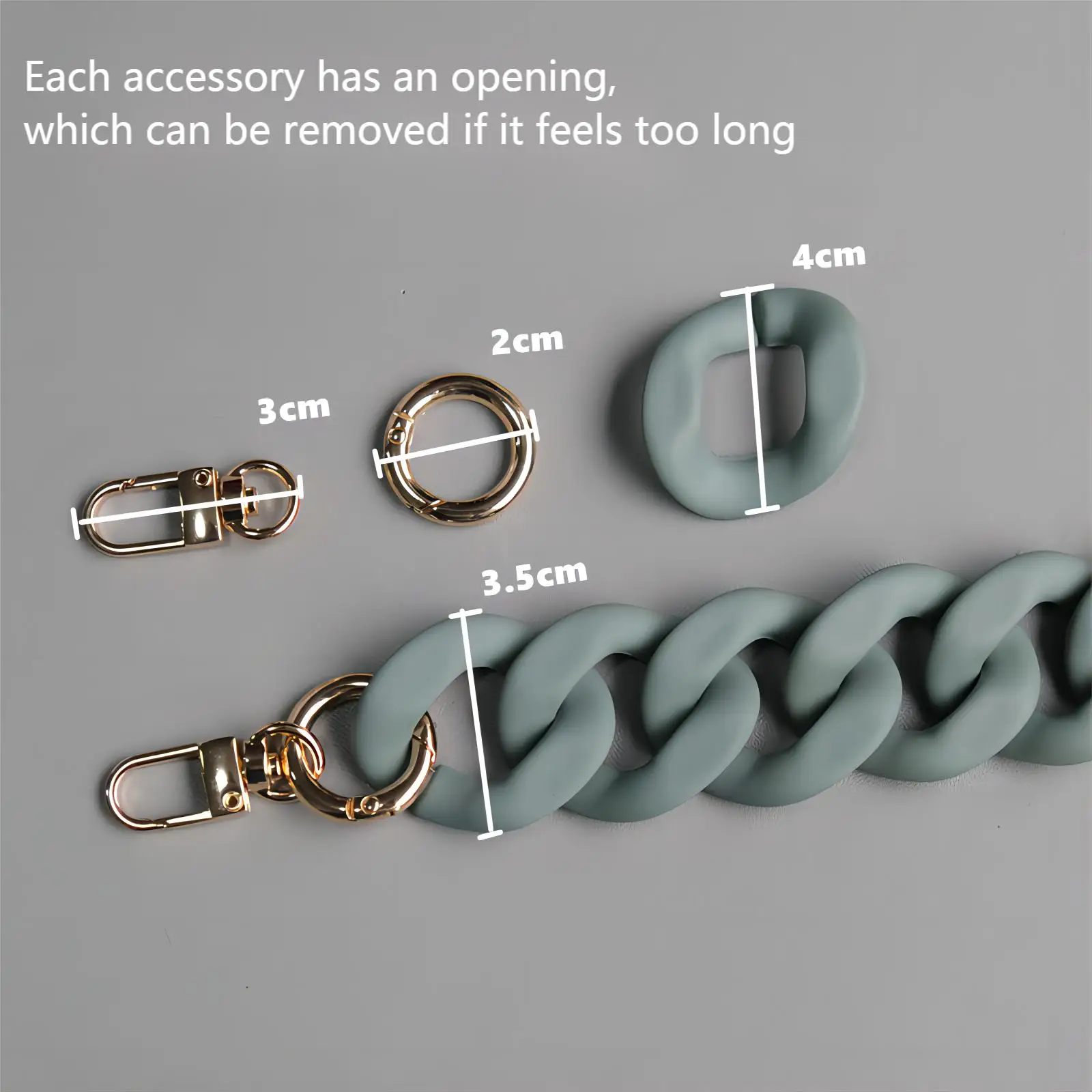 ZONESIN Fashion Bag Accessories Acrylic Purse Chain Resin Hand Bag Chain Strap