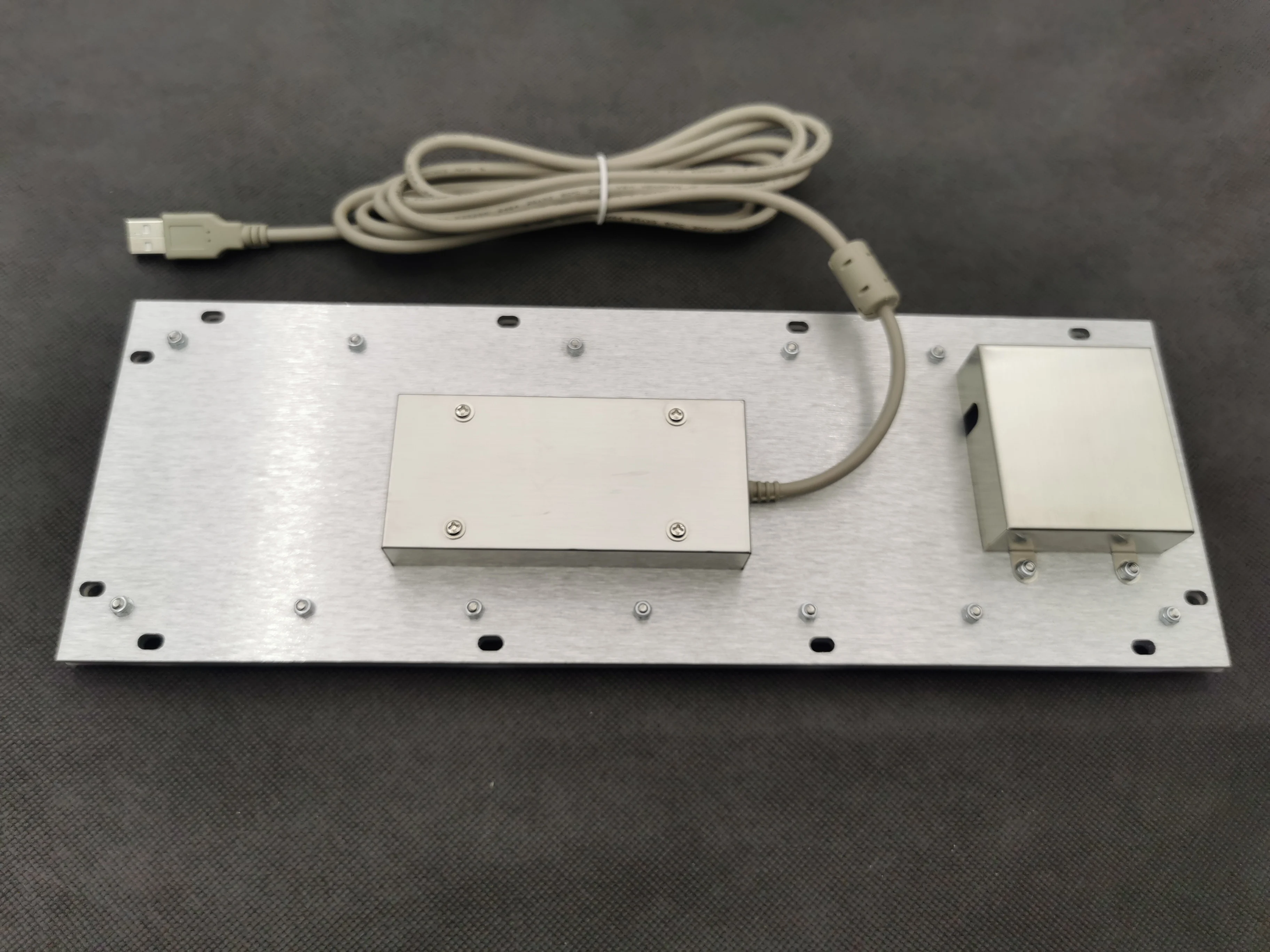 Industrial new design backlit industrial metal keyboard with trackball