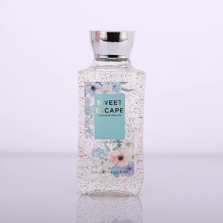wholesale custom women 235ml body bath wash exfoliating scrub