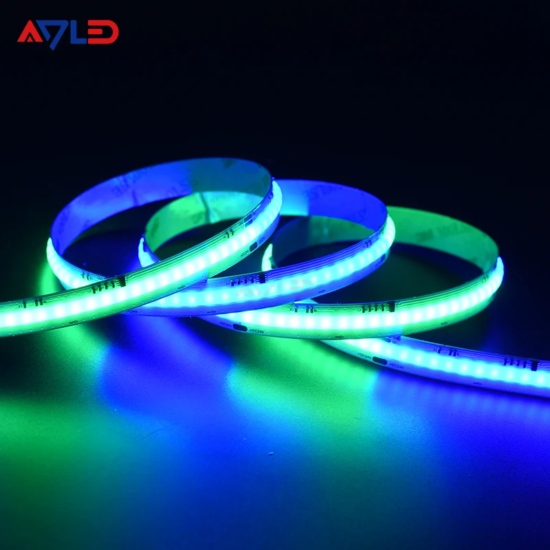 Smart IC COB RGB LED Strip Light Addressable 630LEDs/m 24V Chasing Color Strip Light Multicolor Flexible Tape Light