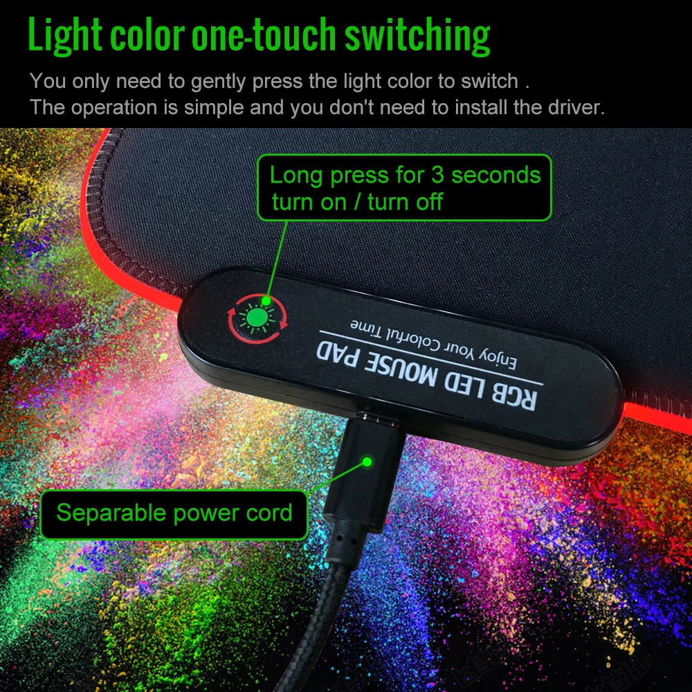 2021 Large size RGB gaming mouse pad flashing LED mice mat non-slip rubber base computer mousepad led mouse pads