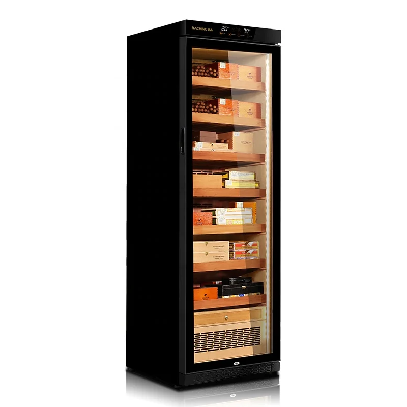 Hot Sale Cooler Cabinet Case Humidity Cooling No Frost Spainish Cedar Wood Cigar Humidor Home Storage