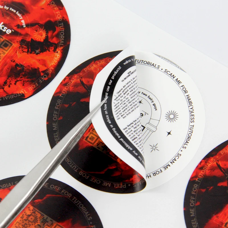 Biodegradable Two Side Printing  Self-adhesive Stickers Multi layer Cosmetic Ingredient Price Bottle Bottom Booklet Label