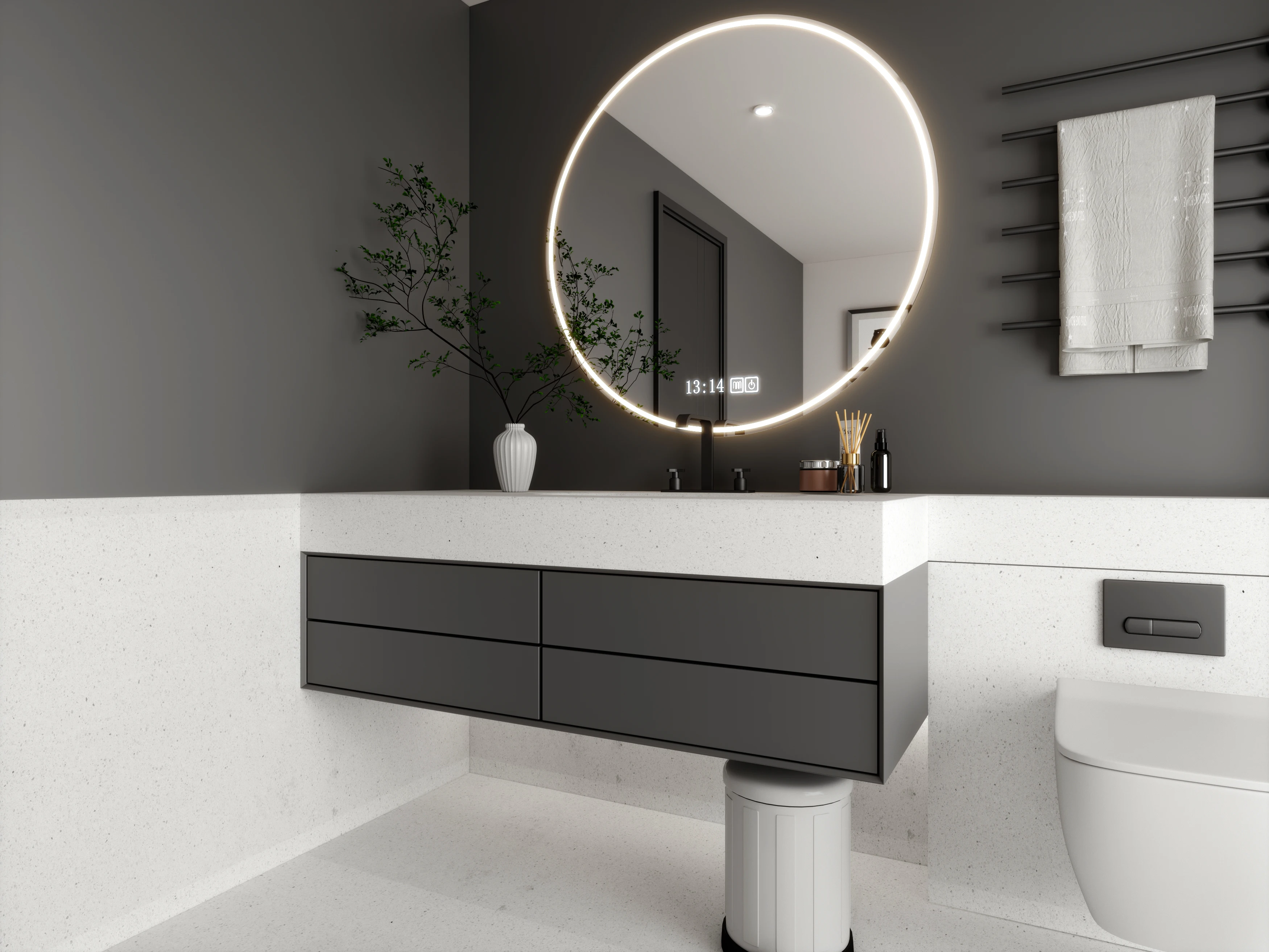 MD1553 Modern Square Marble Basin Sink Customizable Rectangular Concrete Stone Resin Washbasins for Bathroom and Kitchen Use