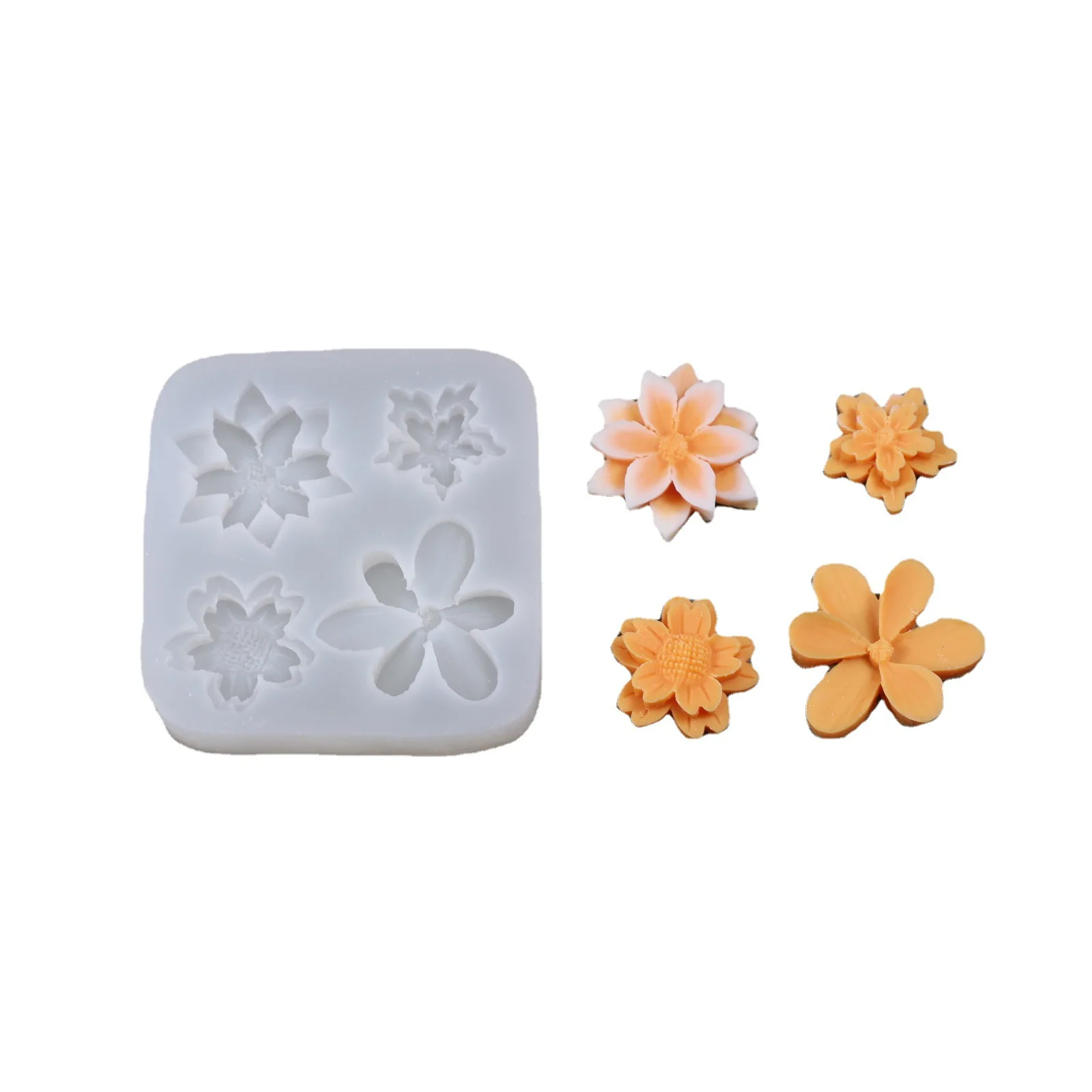 Формы для изготовления свечей в форме цветка, 4 отверстия