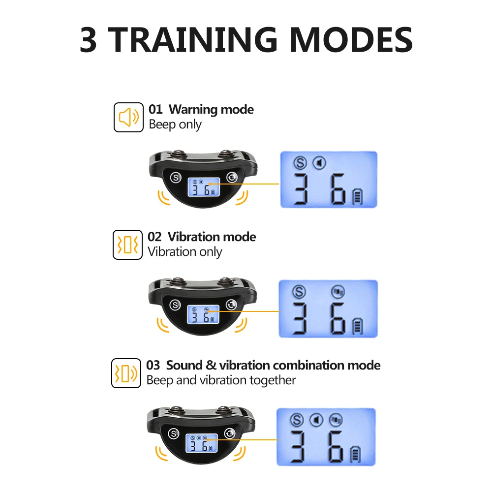 2024 hot sales IP65 Waterproof rechargeable LCD display no shock automatic stop barking device anti bark collar