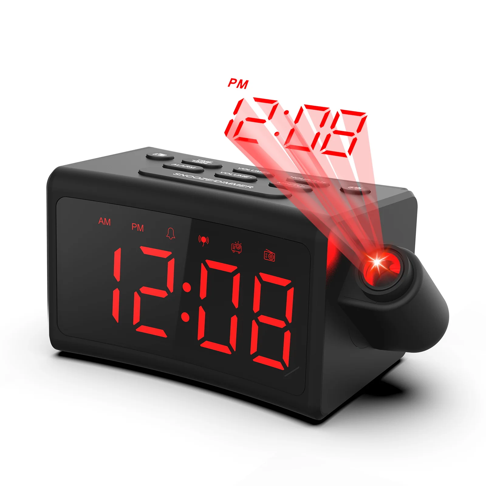 Alarm Clock Digital Snooze Function Desktop Vibrating Desk Clock Projector Decorative Projection Led Clock