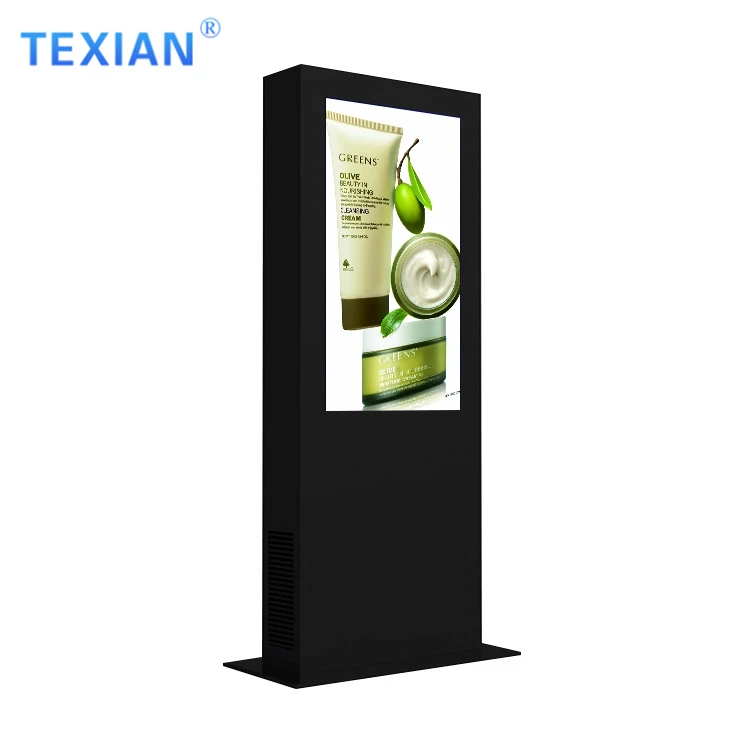 Ip65 Lcd Display Exterior Outdoor Waterproof 55 65 Inch Custom 6mm Digital Touch Screen Kiosk floorstanding display