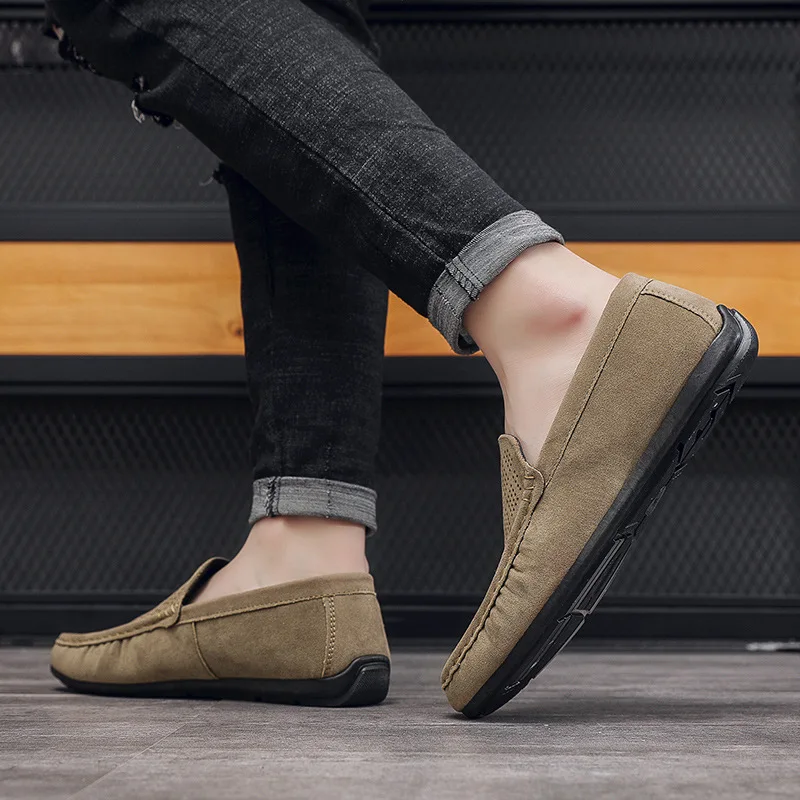 New Style Summer Suede Loafer Shoes For Men Driving Shoes Moccasins