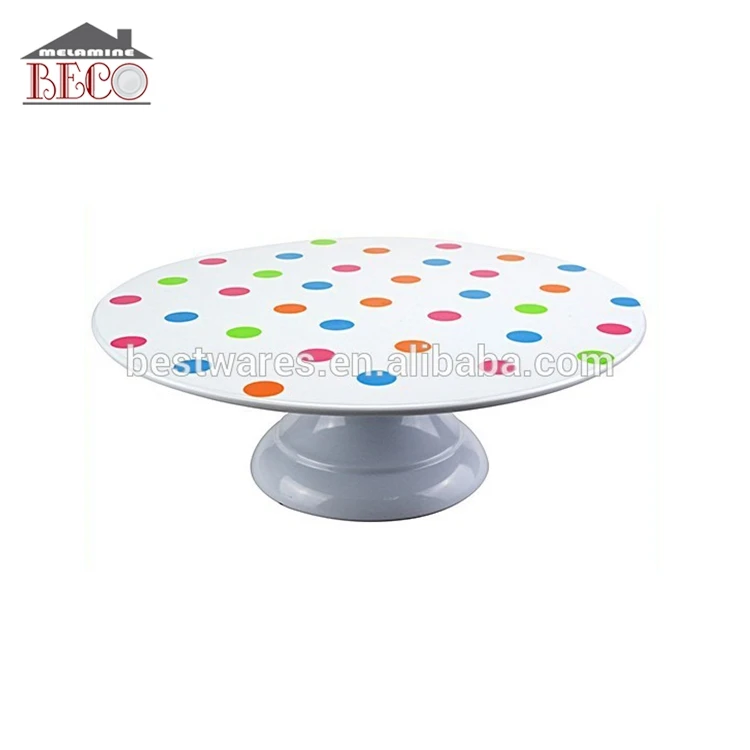 popular sale white melamine cake stand with spots