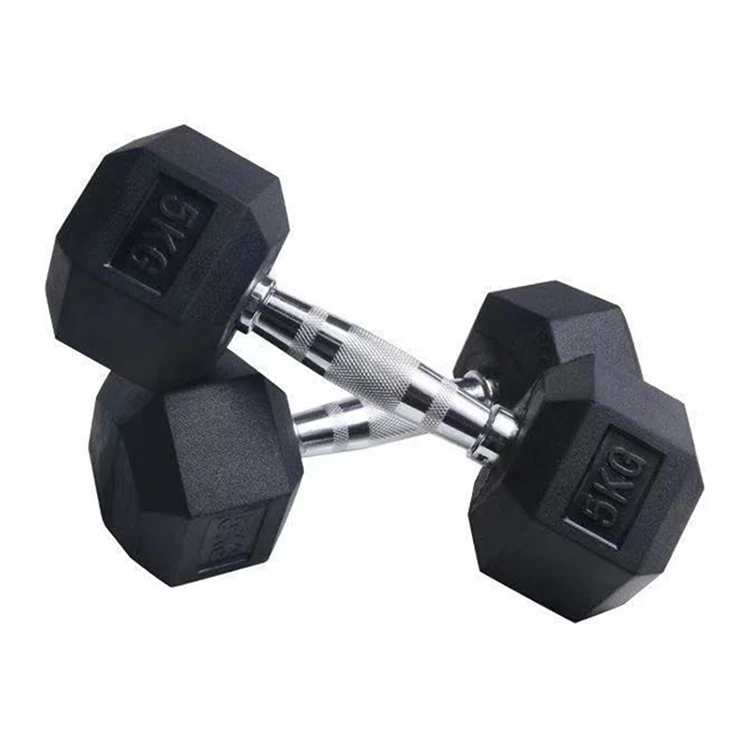  Gym Power Training 10kg 20kg 30kg 40kg Adjustable Black Rubber Hex Dumbbells