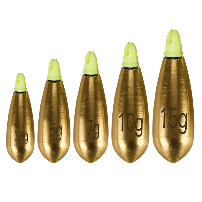 WeiHe 3.5g 5g 7g 10g 14g Copper Alloy Sinker With Steel Ball Inside Used For Freshwater And Salt Water Fishing Accessory