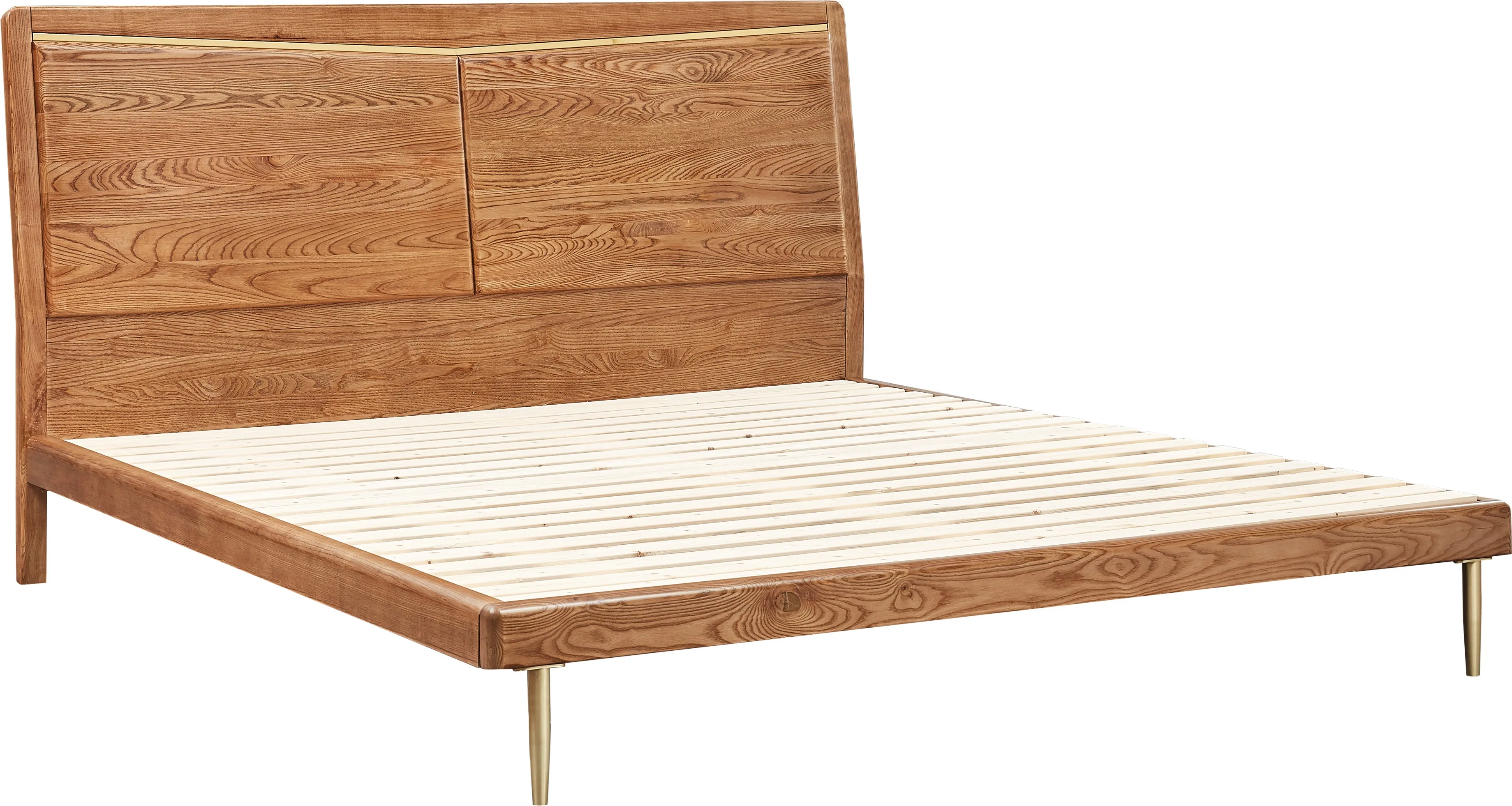 Modern Bedroom Furniture Simple Design Wooden Bed Metal or wooden legs solid wood bed