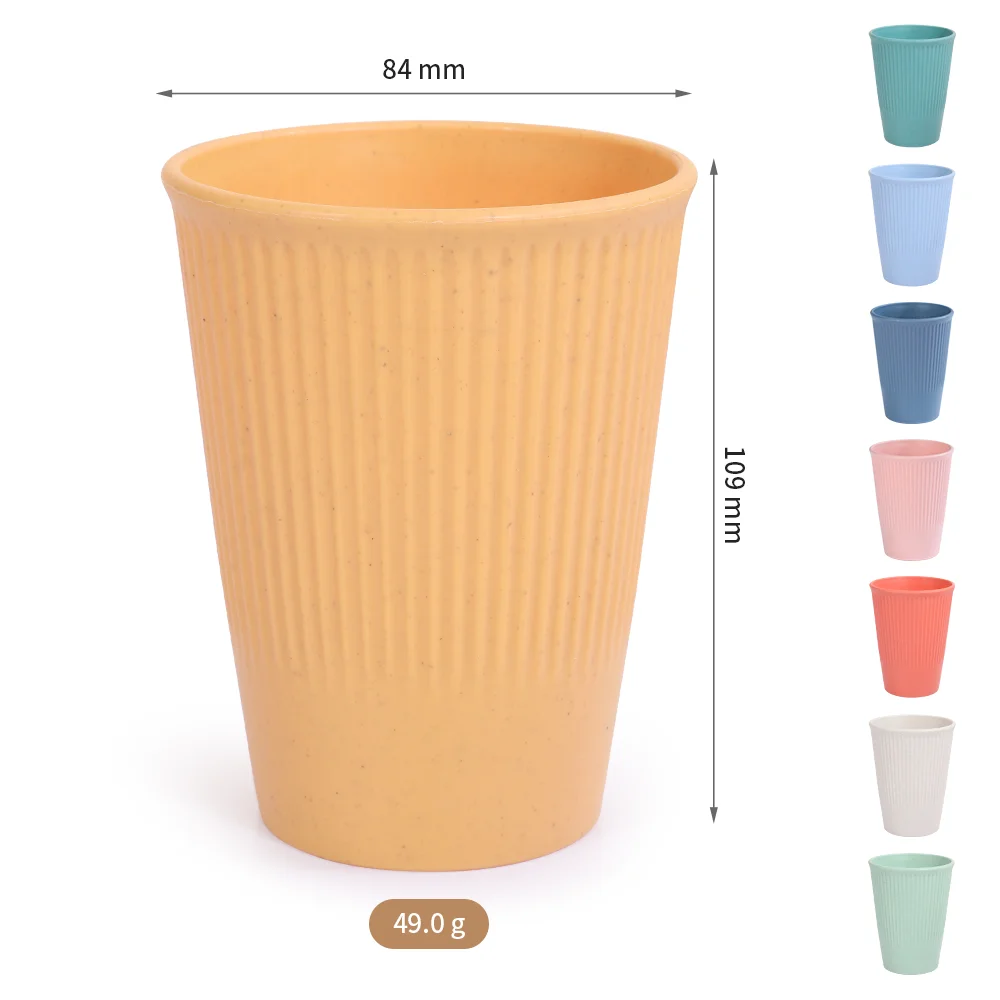 OEM Custom reusable plastic unbreakable drinking colorful coffee wheat straw cup