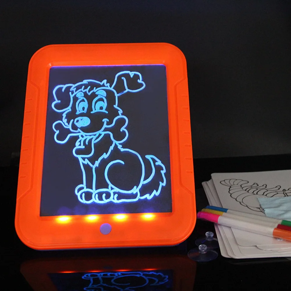 Amazon hot sell draw with light fun illuminate drawing board light for kids-educational toy magic drawing board