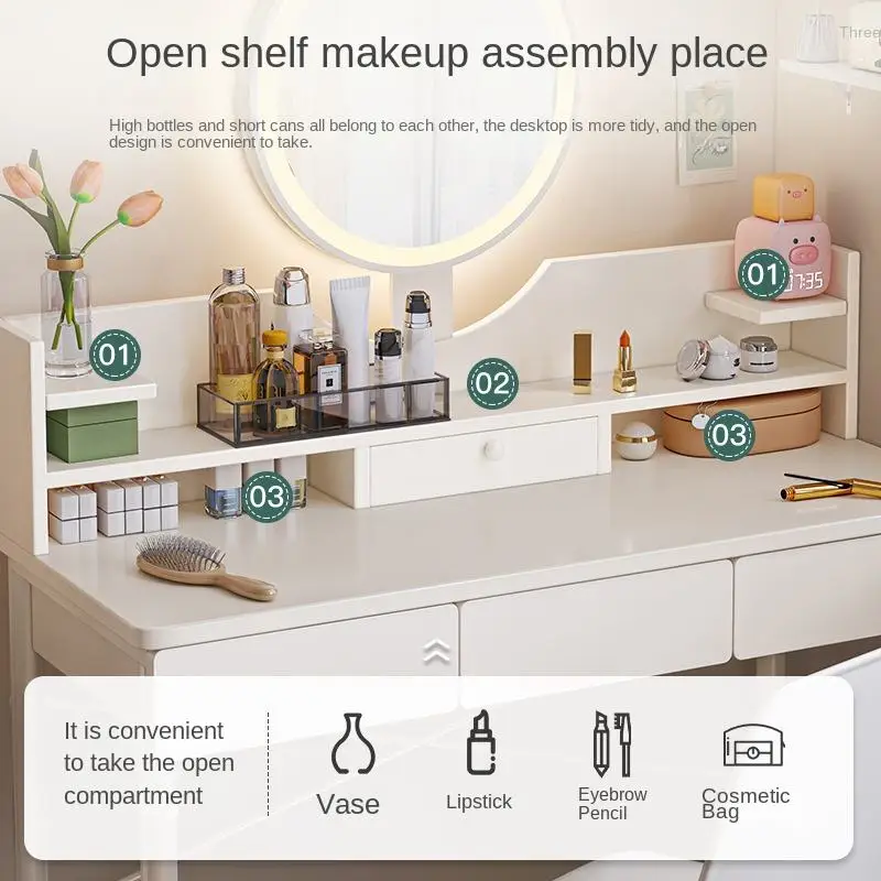 China Supplier New Brand Dresser With Mirror Makeup Dressing Table 360 Degree Rotatable Removable Vanity Mirror