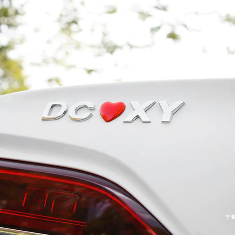 Metal Big Size English Letter Car Logo 3D Letter Body Sticker Alphanumeric Metal Body Word Label Tail Label Silvery/ Black Color