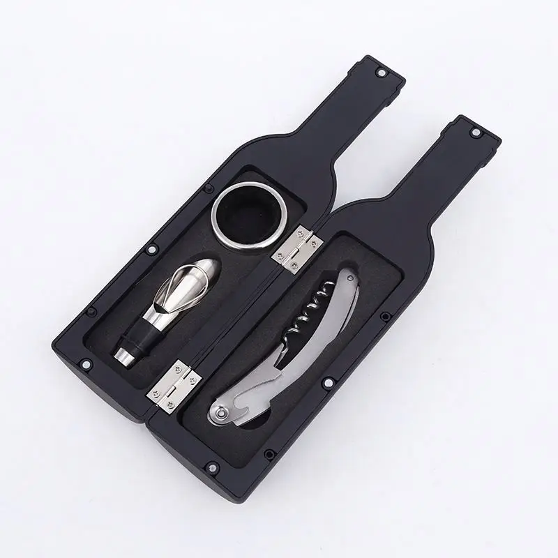Online Shop New Design Amazon Best Selling Bar Accessories 5 Pieces Wine Tool Set Bottle Shaped Gift Sets Wine Opener Set