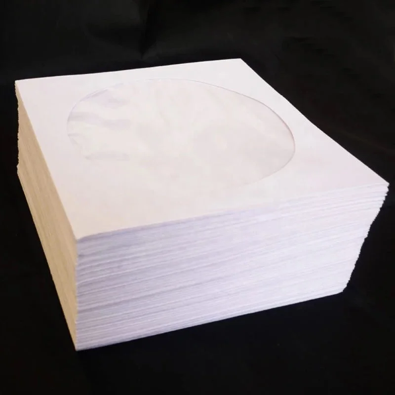 shantou factory supply good quality White Paper CD DVD Disc Sleeves Window Flap Envelope 80g