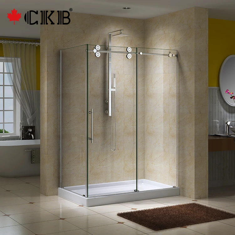 OEM ODM Stainless Steel Frameless Sliding Door Clear Glass Rectangular Shower Enclosure