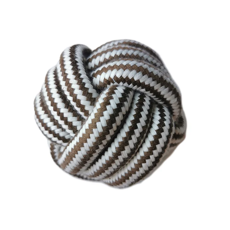 Оптовая продажа, жесткие прочные хлопковые веревки для больших собак, игрушечные жевательные Мячи