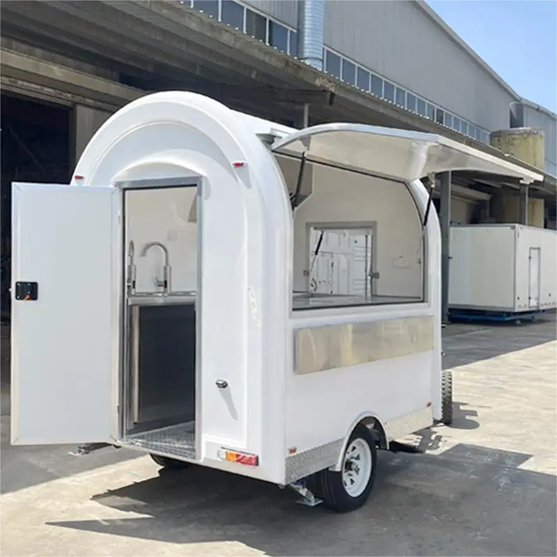Mobile Fiberglass Round Bbq Concession Ice Cream Food Trailer Hot Dog Cart Small Truck for Usa