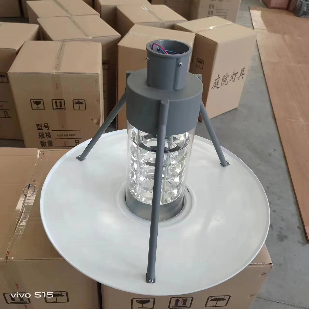 LED garden light volttalent slim reflector four rod lamp 3500k cast iron pole top aluminum gray black painting garden morroco
