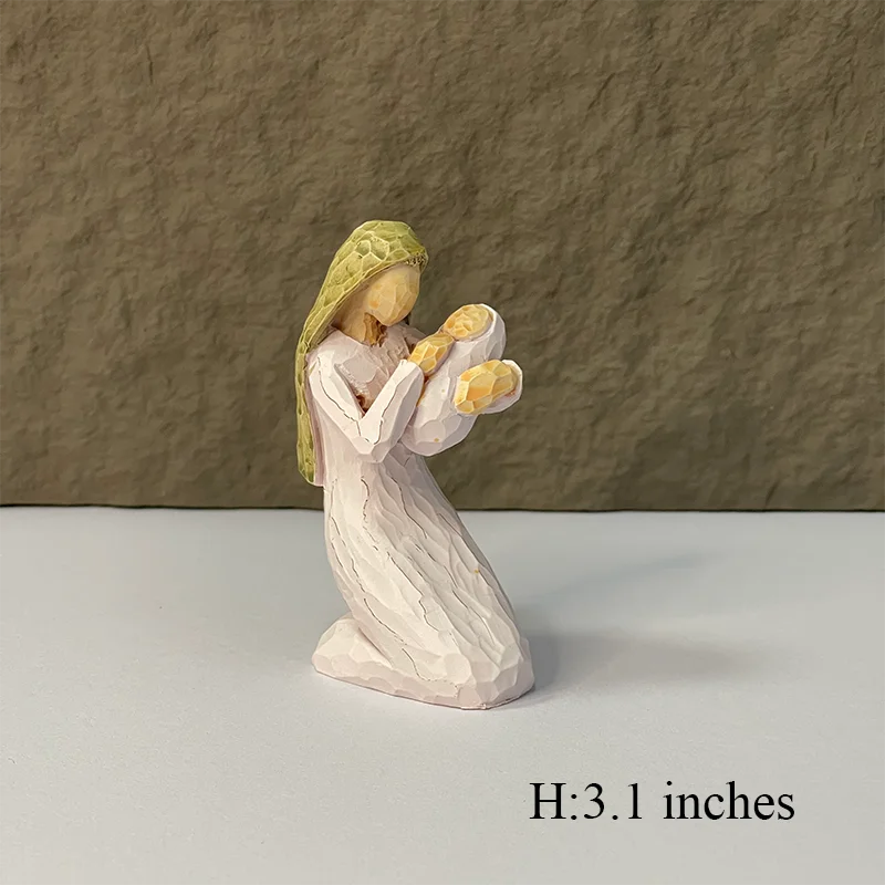 Nativity, Sculpted Hand-Painted Nativity Figures, 10-Piece Set Christ Birth of Jesus Resin Ornament Christmas