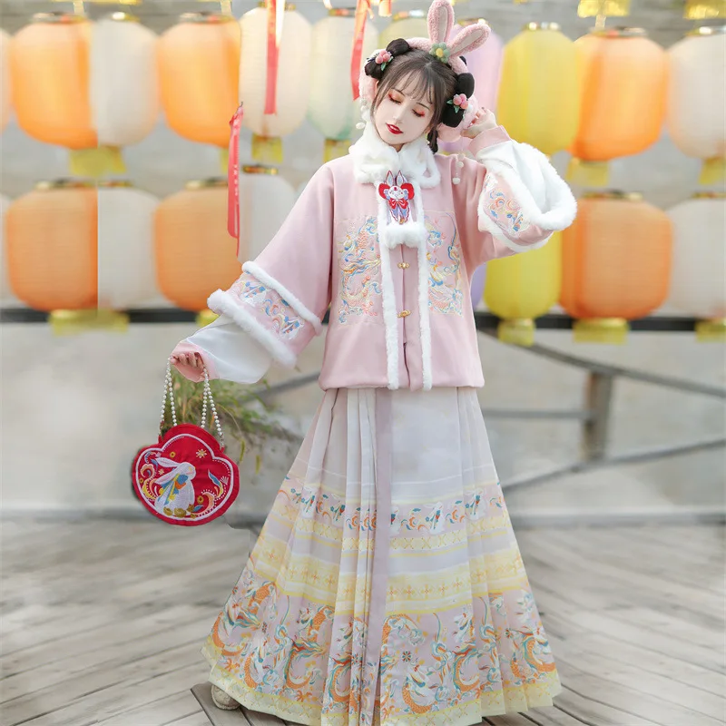 Женская юбка с конским лицом династии SUNNY Ming Hanfu традиционная китайская женская