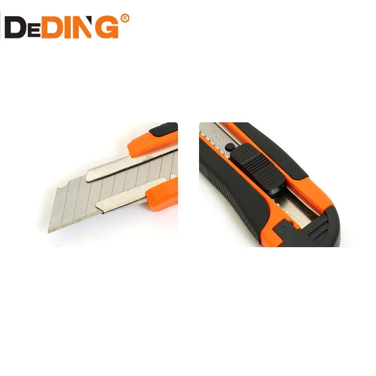high precision Utility Knife , Lockable Box Cutters with flat brake block  Ergonomic Grip, and Replacement blade