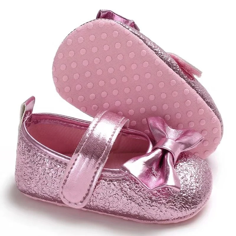 Cheap Soft Sole Toddler Dress Non Slip Infant Baby Girl Silver Shoes