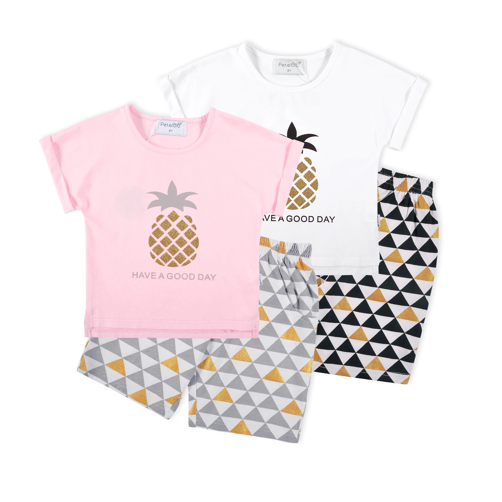 Petelulu High Quality Newest Kids Fashion Outwear 2 Pieces Children Wholesale Outfit Girls Clothing Sets