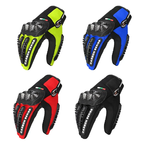 High Quality Carbon Fiber Non-Slip Full Finger Touch Screen Cycling Motorcycle Gloves
