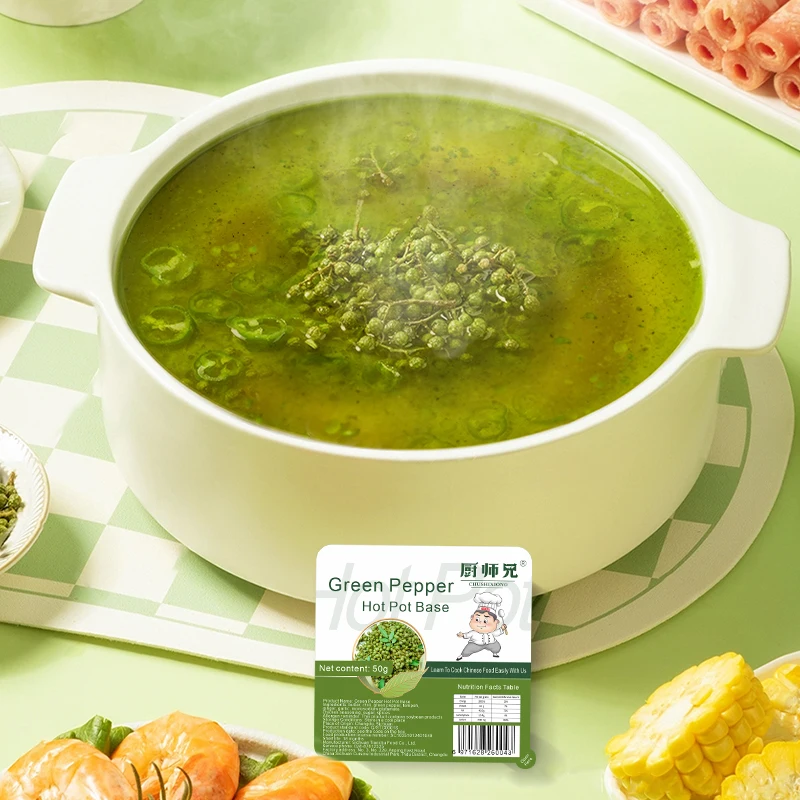 Clear Soup and Spicy Hot Pot Base Material Spicy Hotpot Soup Base Chinese Food Seasoning Sichuan Green Pepper Hot Pot Seasoning