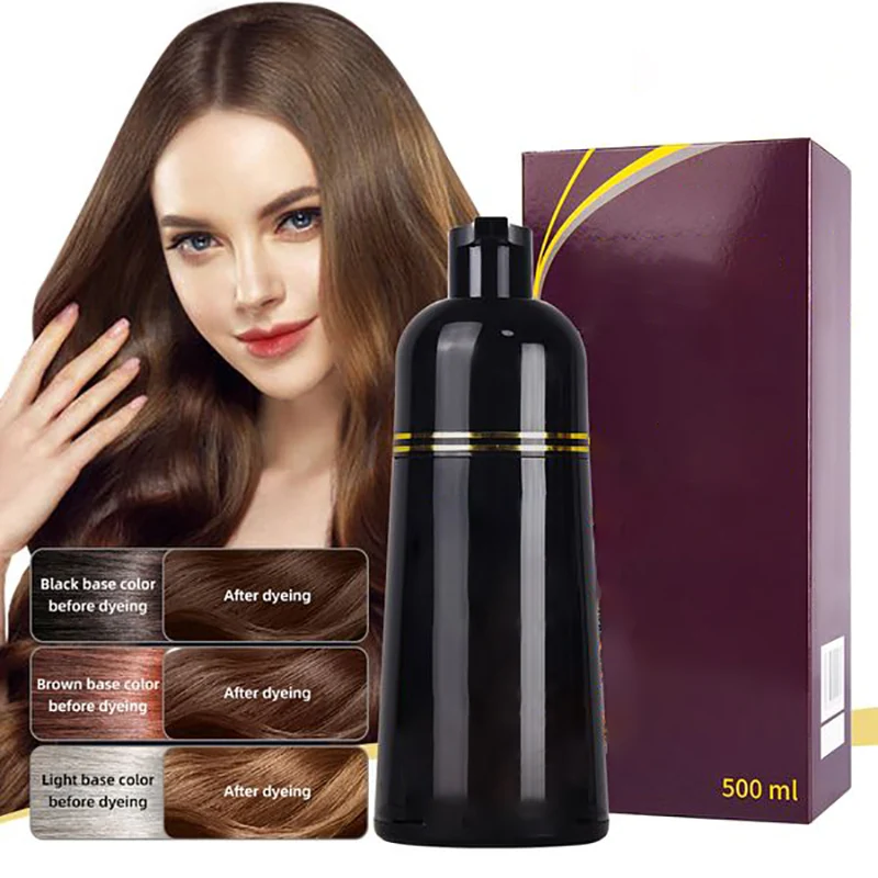 Cover Gray Hair Black Hair Dye Shampoo Women Wholesale Fast Color Cream Organic Moisturizer