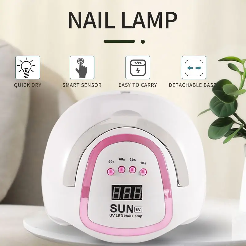 Salon Use Uv Nail Dryer Machine Sensor Curing Gel Polish Lcd Display Manicure Nail Lamp