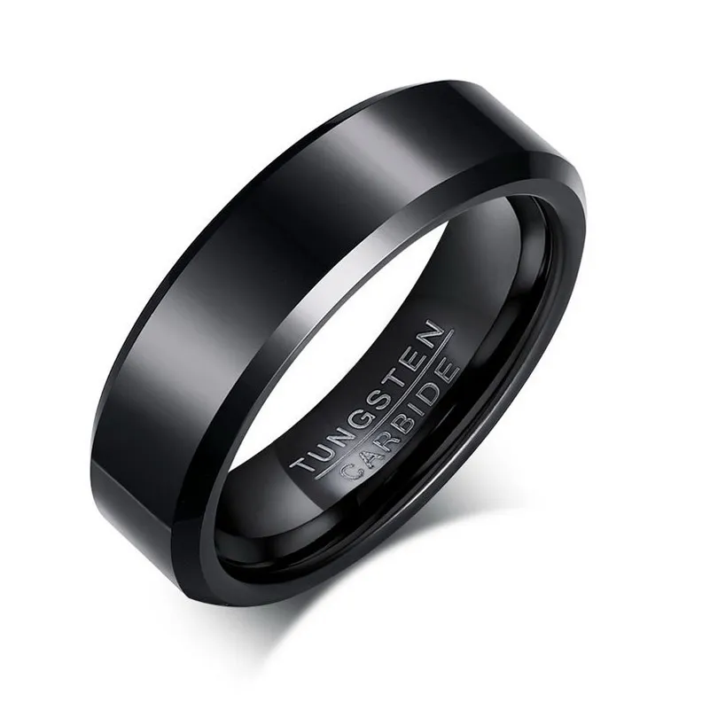Chinese Factory mass Customization Wedding Bands Rings Band Tungsten Carbide Personalized Mens Black Groove Channel Black Rings