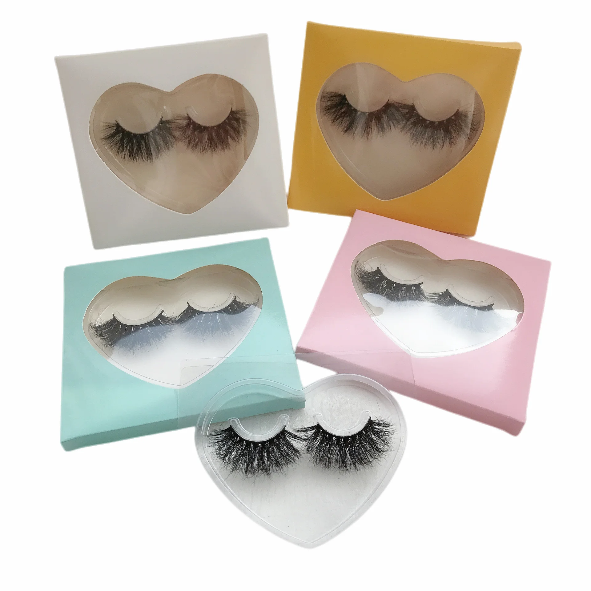 Valentine Heart Shape Lash Box Biodegradable Personalized Heart Shaped Lash Strip Box Custom Logo Heart Lash Box